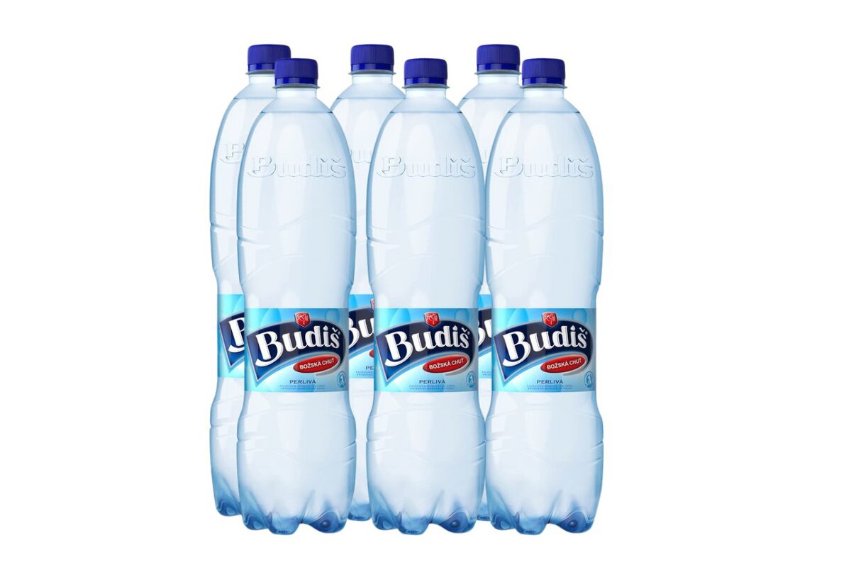 1x kartón - Budiš minerálna voda perlivá 1,5 l  6 ks